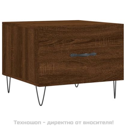 Кафе маси, 2 бр, кафяв дъб, 50x50x40 см, инженерно дърво