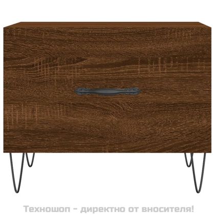 Кафе маси, 2 бр, кафяв дъб, 50x50x40 см, инженерно дърво