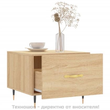 Кафе маси, 2 бр, дъб сонома, 50x50x40 см, инженерно дърво