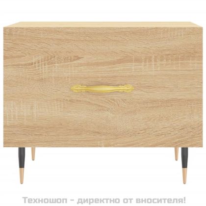 Кафе маси, 2 бр, дъб сонома, 50x50x40 см, инженерно дърво