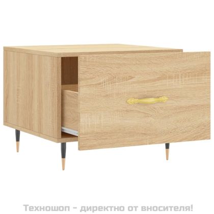 Кафе маси, 2 бр, дъб сонома, 50x50x40 см, инженерно дърво