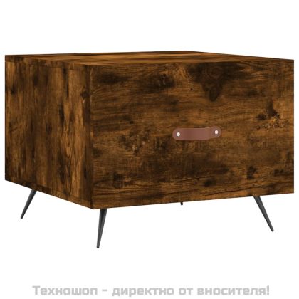 Кафе маси, 2 бр, опушен дъб, 50x50x40 см, инженерно дърво