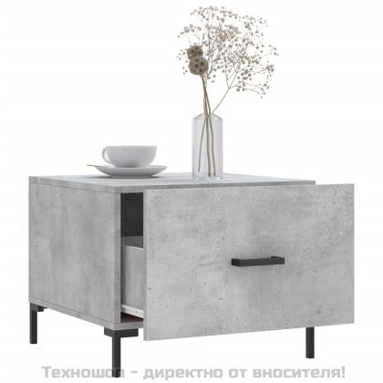 Кафе маси, 2 бр, Бетонно сиво, 50x50x40 см, инженерно дърво