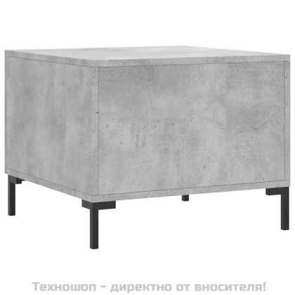 Кафе маси, 2 бр, Бетонно сиво, 50x50x40 см, инженерно дърво