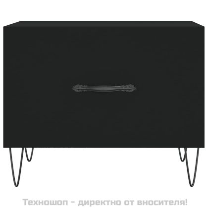 Кафе маси, 2 бр, черни, 50x50x40 см, инженерно дърво