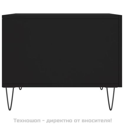 Кафе маси, 2 бр, черни, 50x50x40 см, инженерно дърво