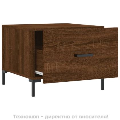 Кафе маси, 2 бр, кафяв дъб, 50x50x40 см, инженерно дърво