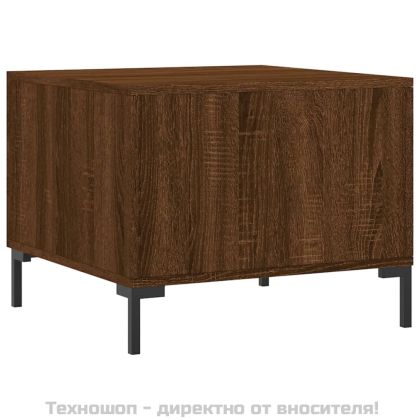 Кафе маси, 2 бр, кафяв дъб, 50x50x40 см, инженерно дърво