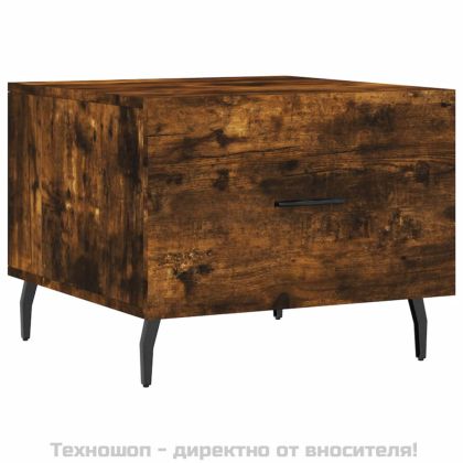 Кафе маси, 2 бр, опушен дъб, 50x50x40 см, инженерно дърво