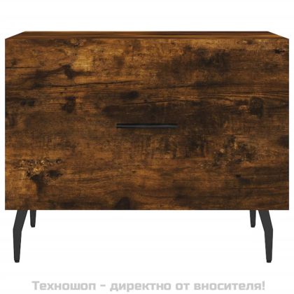 Кафе маси, 2 бр, опушен дъб, 50x50x40 см, инженерно дърво