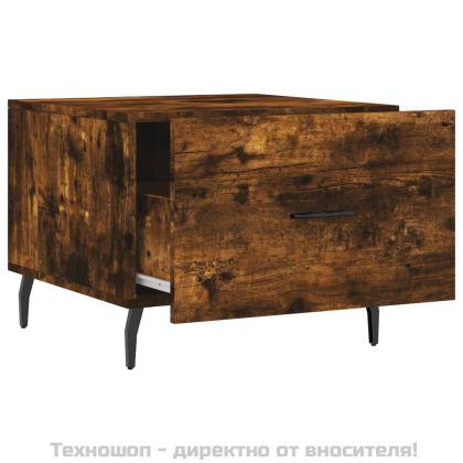 Кафе маси, 2 бр, опушен дъб, 50x50x40 см, инженерно дърво