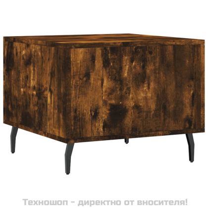 Кафе маси, 2 бр, опушен дъб, 50x50x40 см, инженерно дърво