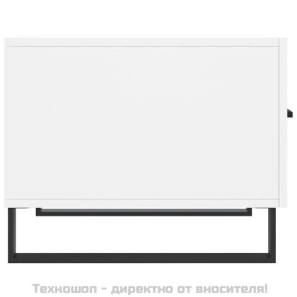 Кафе маси, 2 бр, бели, 50x50x40 см, инженерно дърво