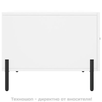 Кафе маси, 2 бр, бели, 50x50x40 см, инженерно дърво