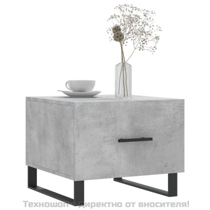 Кафе маси, 2 бр, Бетонно сиво, 50x50x40 см, инженерно дърво