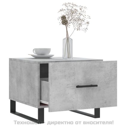 Кафе маси, 2 бр, Бетонно сиво, 50x50x40 см, инженерно дърво
