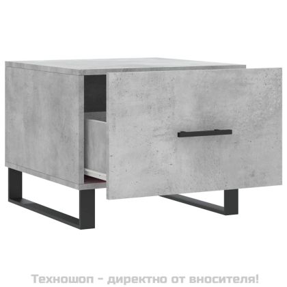Кафе маси, 2 бр, Бетонно сиво, 50x50x40 см, инженерно дърво