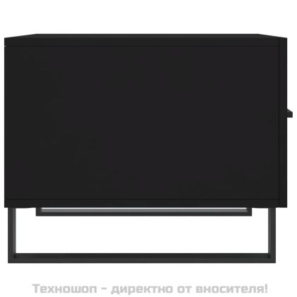 Кафе маси, 2 бр, черни, 50x50x40 см, инженерно дърво