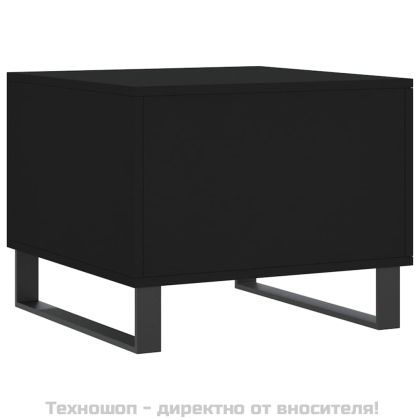 Кафе маси, 2 бр, черни, 50x50x40 см, инженерно дърво