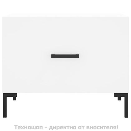 Кафе маси, 2 бр, бели, 50x50x40 см, инженерно дърво