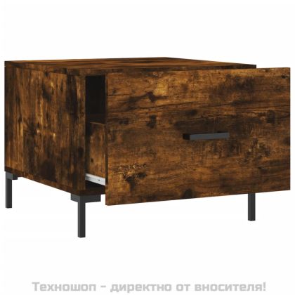 Кафе маси, 2 бр, опушен дъб, 50x50x40 см, инженерно дърво