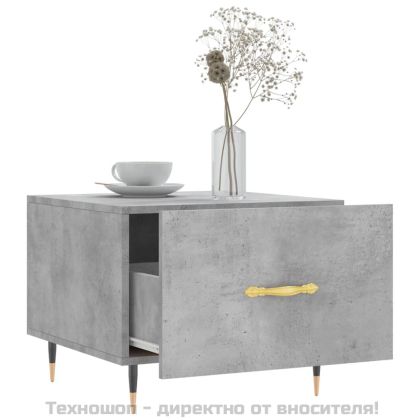 Кафе маси, 2 бр, Бетонно сиво, 50x50x40 см, инженерно дърво
