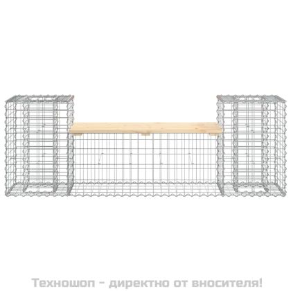 Градинска пейка габионен дизайн 183x41x60,5 см бор масив