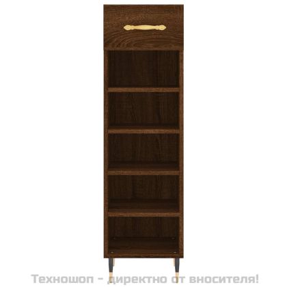 Шкаф за обувки, кафяв дъб, 30x35x105 см, инженерно дърво