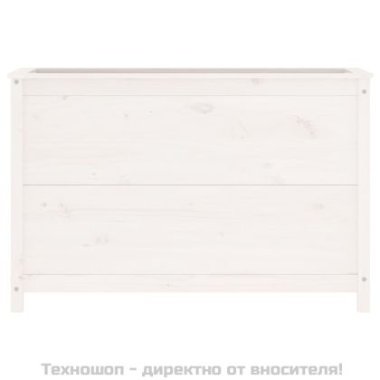 Градинско повдигнато легло, бяло, 119,5x40x78 см, бор масив