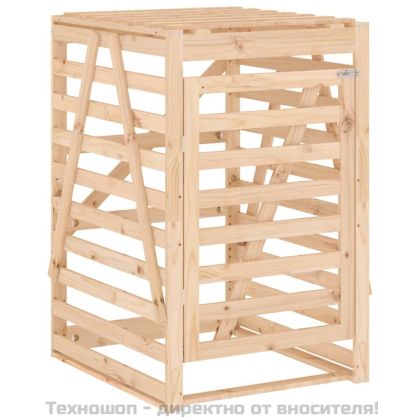 Контейнер за съхранение на кош 84x90x128,5 см дърво бор масив