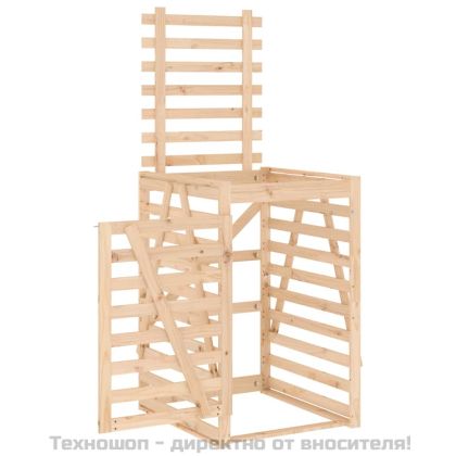 Контейнер за съхранение на кош 84x90x128,5 см дърво бор масив