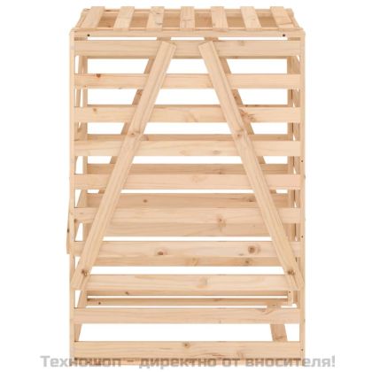 Контейнер за съхранение на кош 84x90x128,5 см дърво бор масив