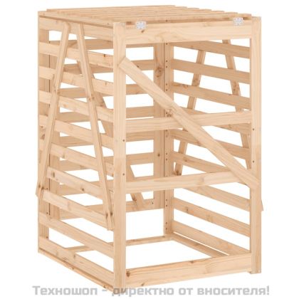 Контейнер за съхранение на кош 84x90x128,5 см дърво бор масив