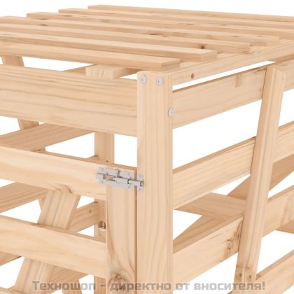 Контейнер за съхранение на кош 84x90x128,5 см дърво бор масив