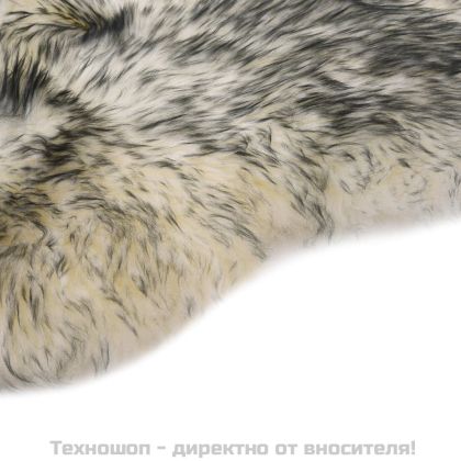 Килим от овча кожа, 60х90 см, тъмносив меланж
