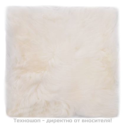 Подложки за столове, 2 бр, бели, 40x40 см, естествена овча кожа
