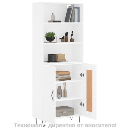 Висок шкаф, бял, 69,5x34x180 см, инженерно дърво