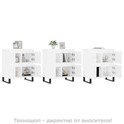 Сайдборди, 3 бр, бели, инженерно дърво