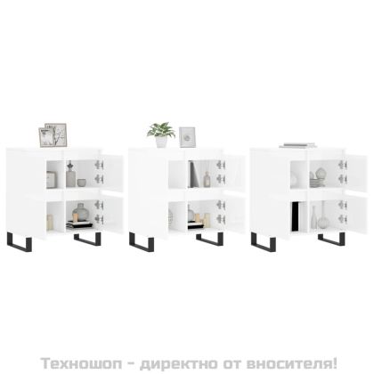 Сайдборди, 3 бр, бял гланц, инженерно дърво