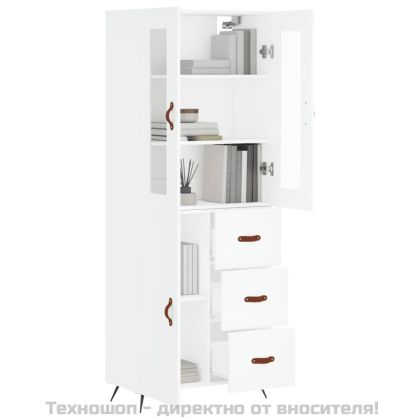 Висок шкаф, бял, 69,5x34x180 см, инженерно дърво