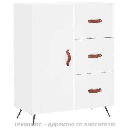 Висок шкаф, бял, 69,5x34x180 см, инженерно дърво