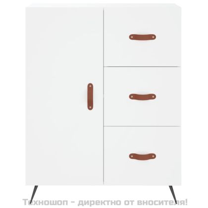 Висок шкаф, бял, 69,5x34x180 см, инженерно дърво