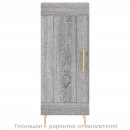 Висок шкаф, сив сонома, 34,5x34x180 см, инженерно дърво