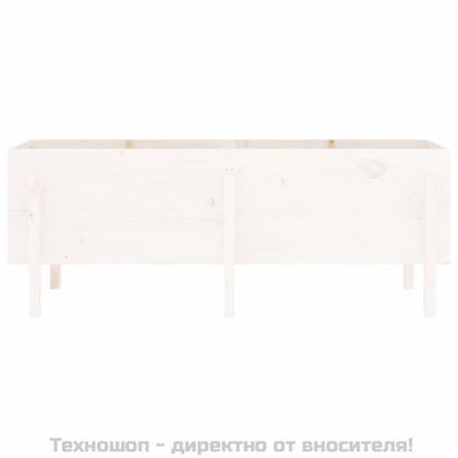Градинско повдигнато легло, бяло, 160x50x57 см, бор масив