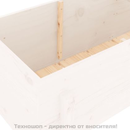 Градинско повдигнато легло, бяло, 160x50x57 см, бор масив