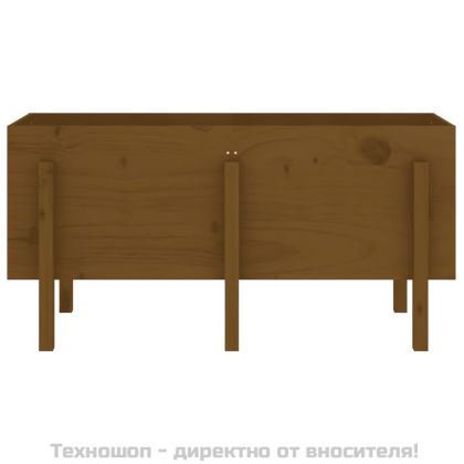 Градинско повдигнато легло меденокафяво 121x50x57 см бор масив
