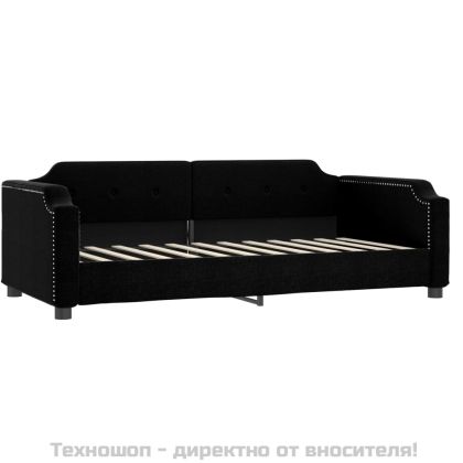 Кушетка, черна, 80x200 см, плат