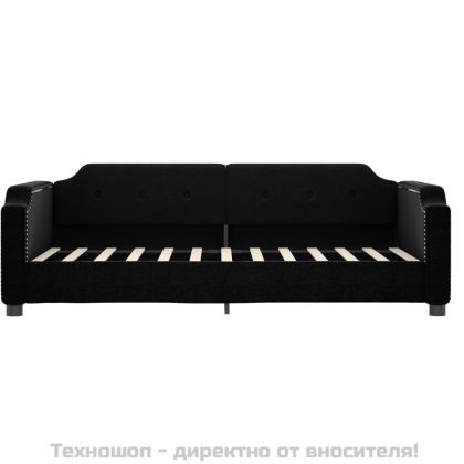 Кушетка, черна, 80x200 см, плат