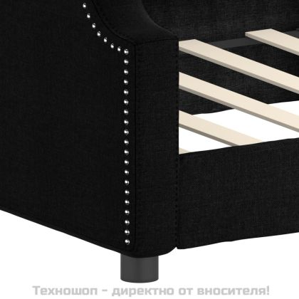 Кушетка, черна, 80x200 см, плат