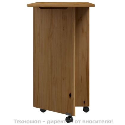 Шкаф с колелца и бюро MOSS, меденокафяв, бор масив